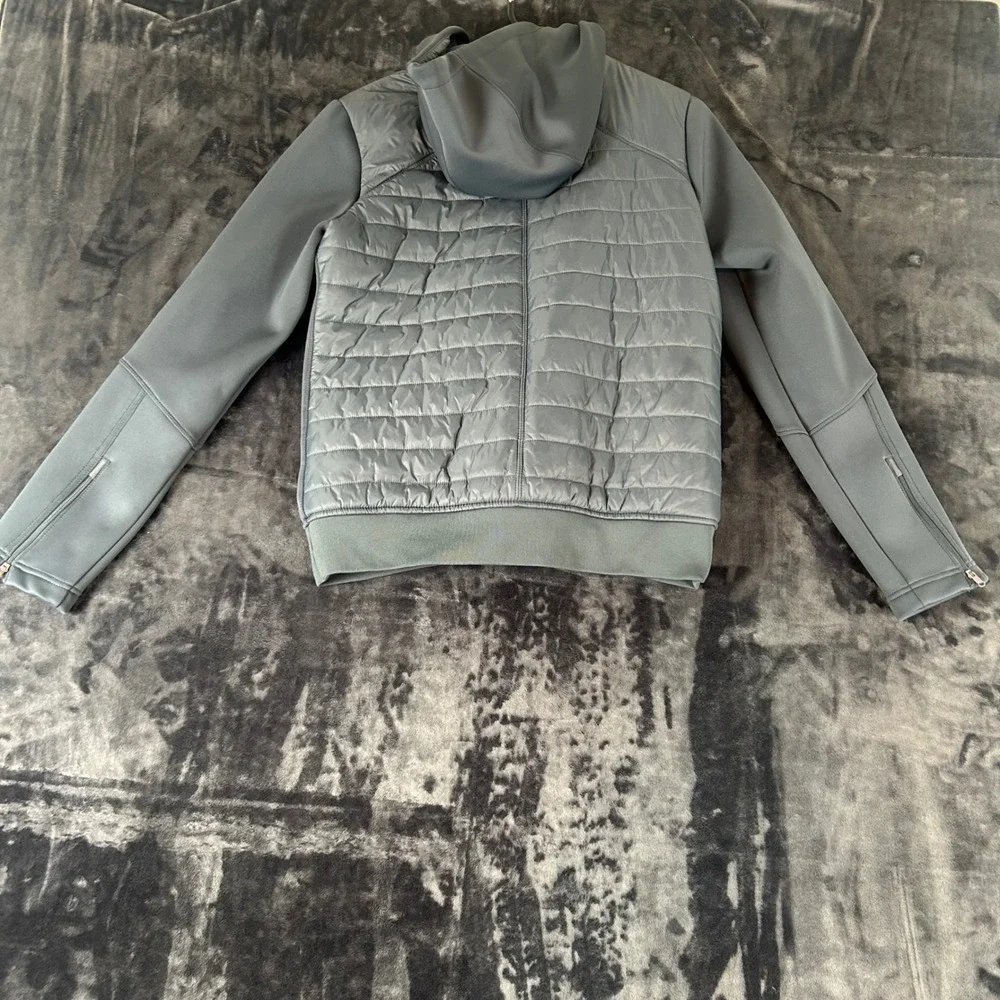 Calia Moto Jacket Womens Large Gray‎ Primaloft Insulated Hooded Full Zip m